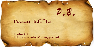 Pocsai Béla névjegykártya