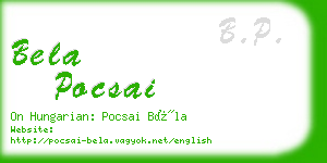 bela pocsai business card